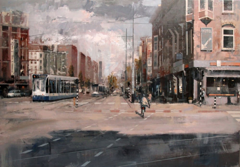 Ricardo Gal&aacute;n Urr&eacute;jola - Constantijn Huigensstraat - 2015 - olieverf op doek - 81 x 116 cm