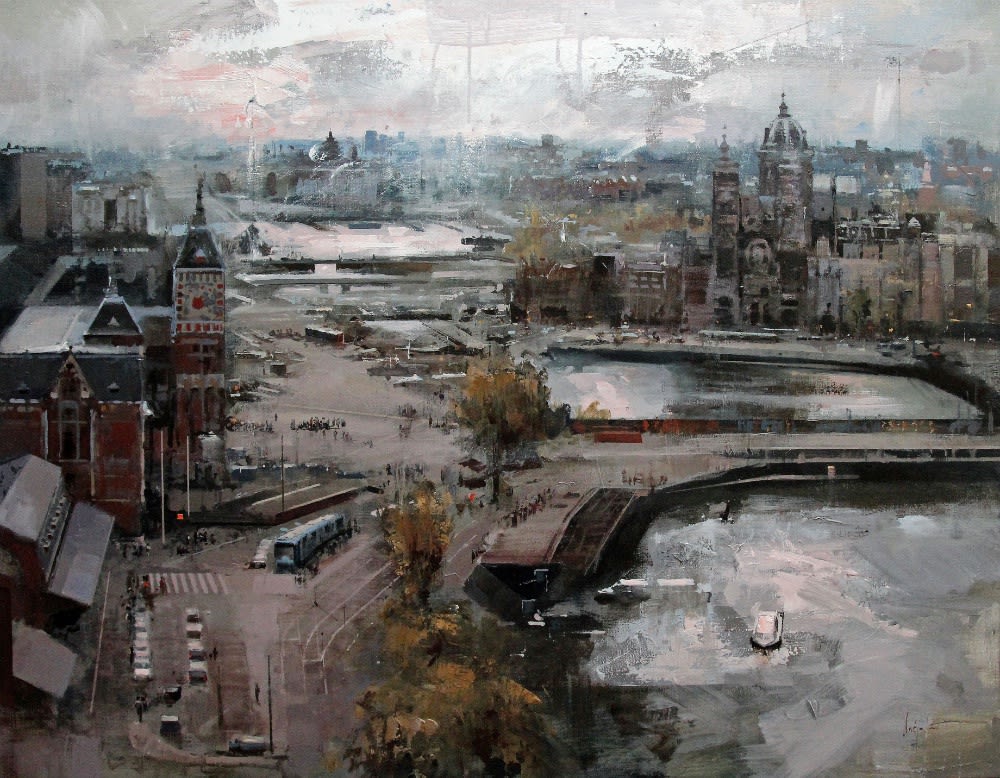 Ricardo Gal&aacute;n Urr&eacute;jola - Panor&aacute;mica sobre la ciudad - 2015 - Olieverf op doek - 81 x 116 cm