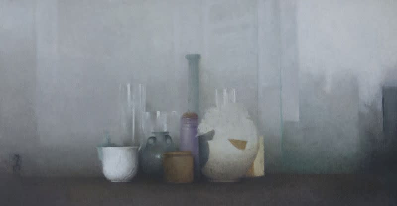 Pedro Escalona - Sobre la mesa III - 2015 - olieverf op paneel - 32 x 62 cm