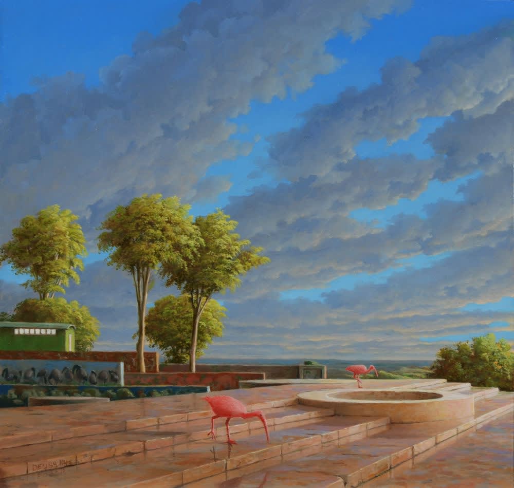 Hans Deuss - Ibissen - 2014 - olieverf op paneel - 21 x 22 cm