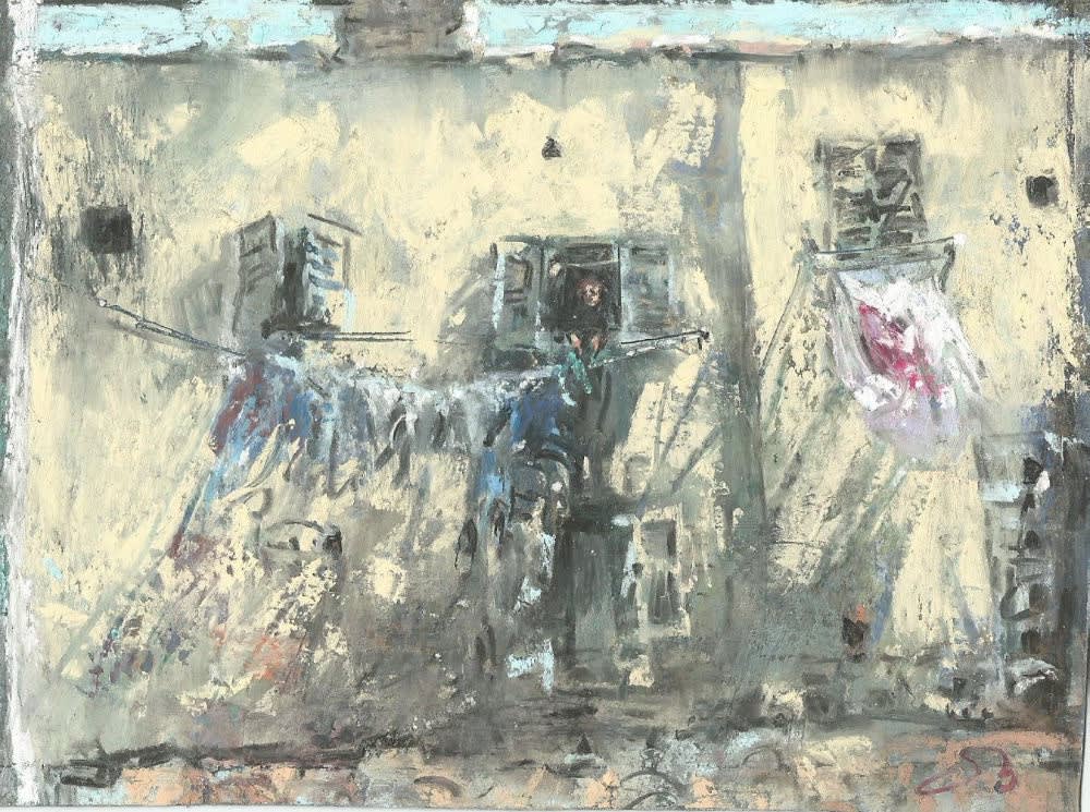 Onno Boerwinkel - Zon en wind - Icoon voor een wasje - 2014 - pastel op papier - 26 x 35 cm