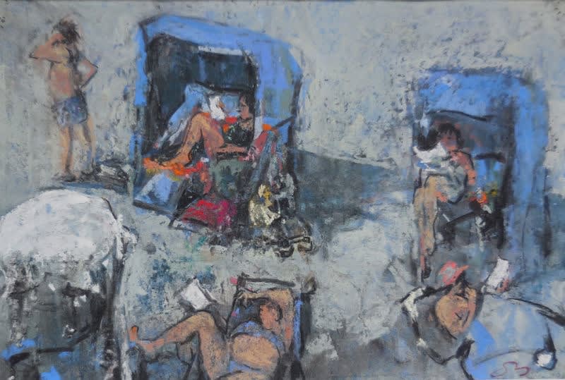 Onno Boerwinkel - Oostzeestrand - 2014 - pastel en gemengde techniek - 15 x 22 cm