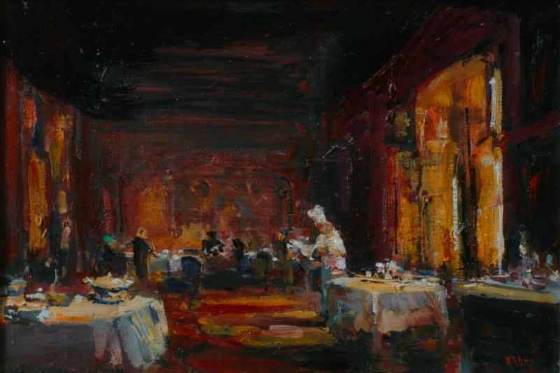 Douwe Elias - De kok - 2014 - olieverf op paneel - 26x40 cm