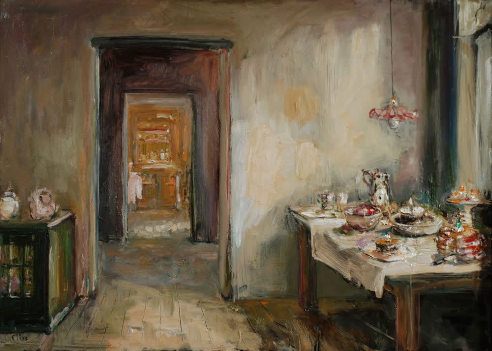 Douwe Elias - Huis in Frankrijk - 2015 - olieverf op doek - 90 x 125 cm
