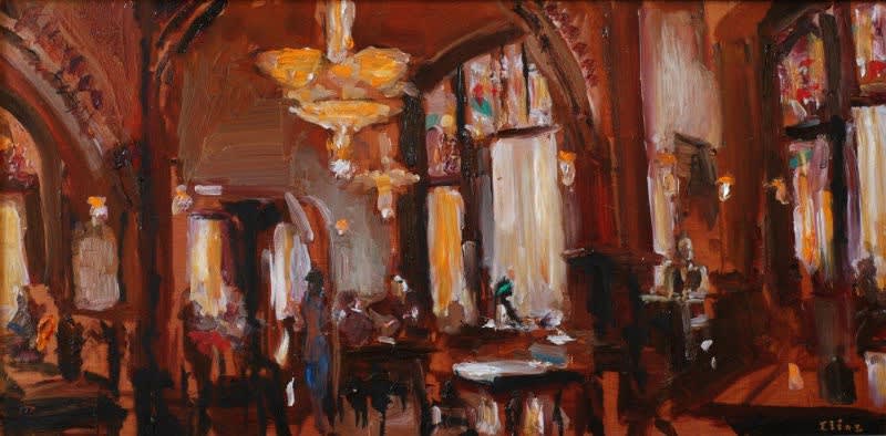 Douwe Elias - Americain overdag - 2014 - olieverf op paneel - 30 x 60 cm