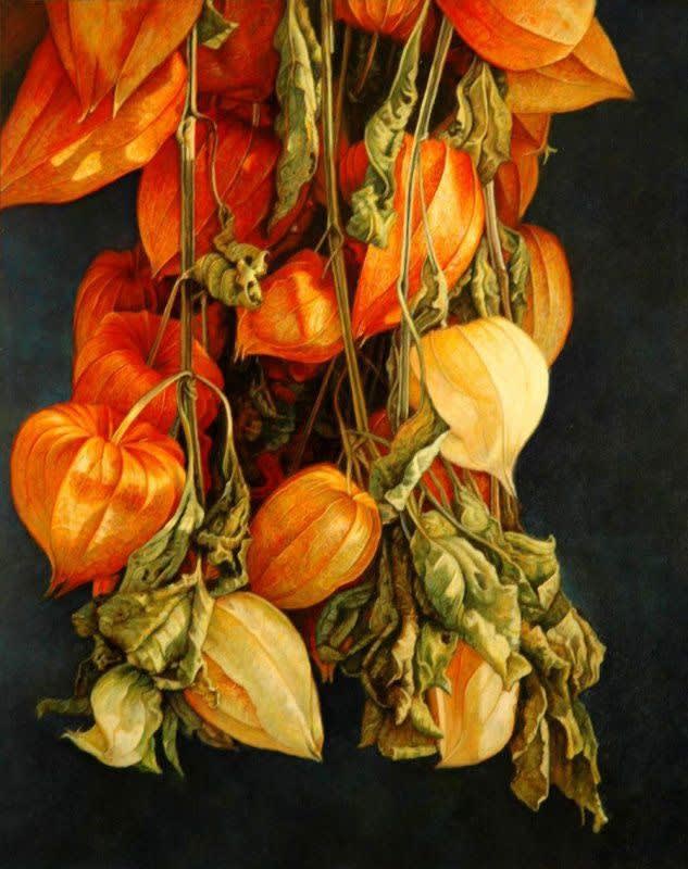 Aad Hofman - Lampions - 2014 - olieverf op paneel - 24 x 30 cm