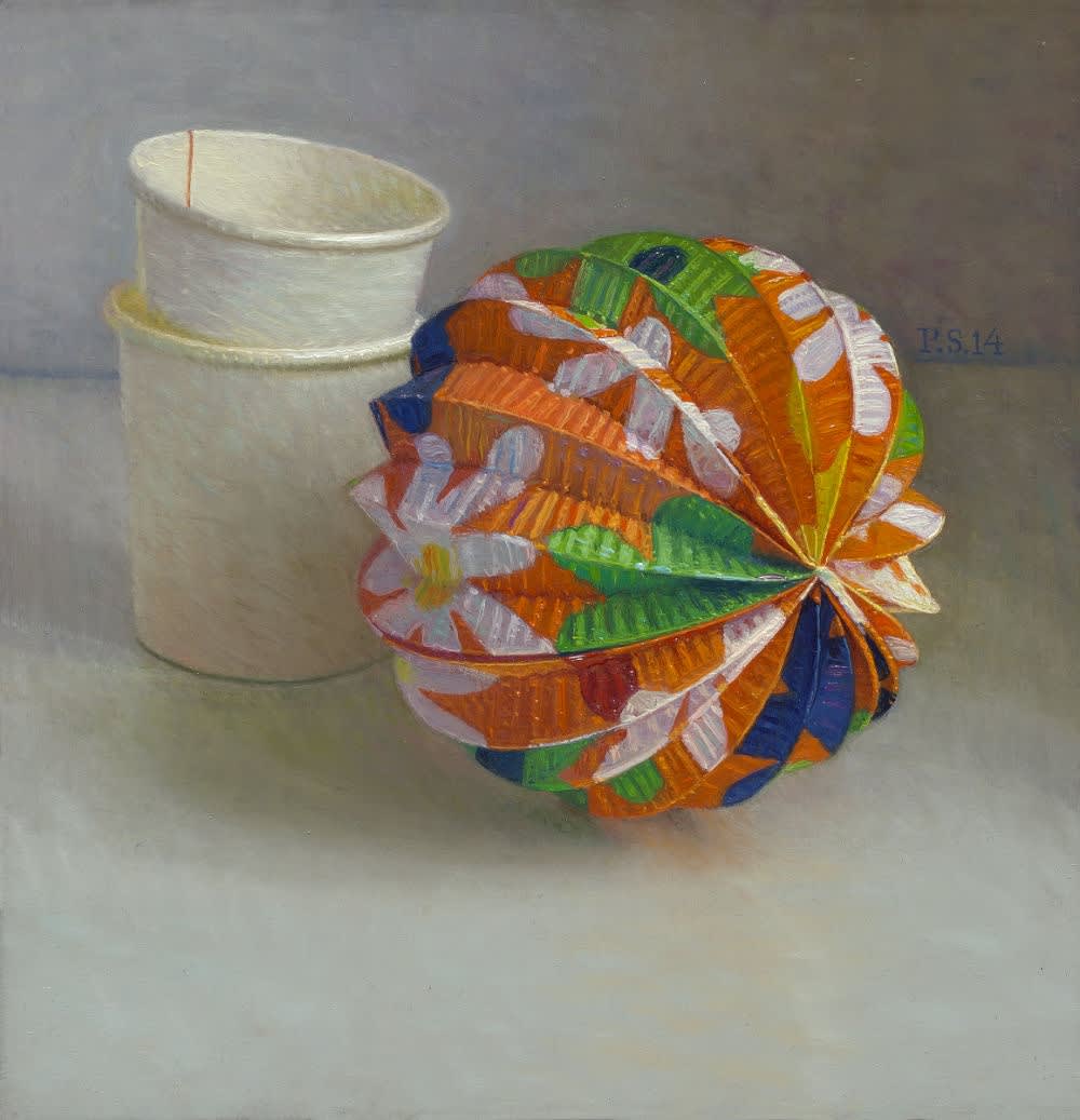 Piet Sebens - Lampionnetje - 2014 - olieverf over acryl op paneel - 17,5 x 16,9 cm