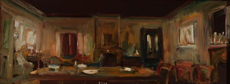 Douwe Elias - Vakantiehuis - 2014 - olieverf op doek - 30 x 80 cm