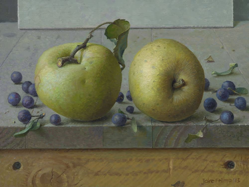 Twee appels - 2013 - olieverf op paneel - 17 x 24 cm