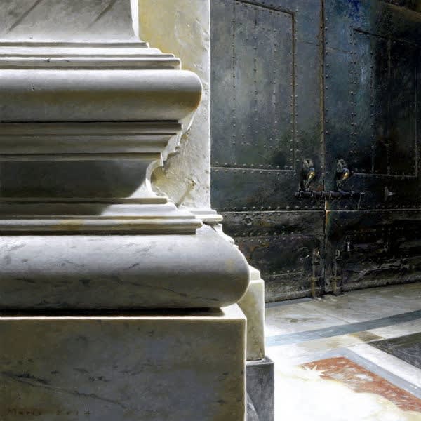 Jan Maris - Bronzen deuren - 2014 - olieverf op doek - 70 × 70 cm