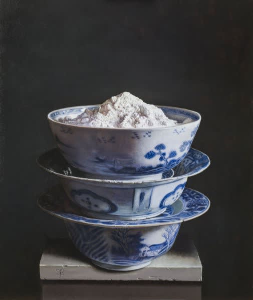 Kommen met meel - 2013 - olieverf op paneel - 30 x 24,5 cm