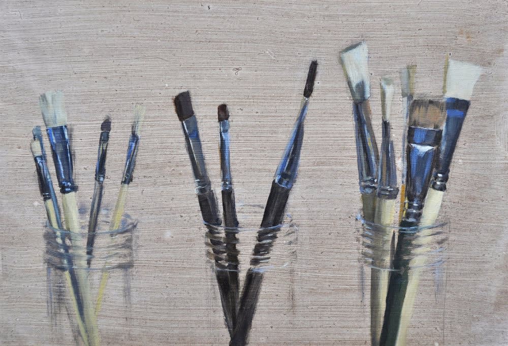 Tim van ’t Hof - Kwasten - 2014 - olieverf op paneel - 28,5 x 42,5 cm