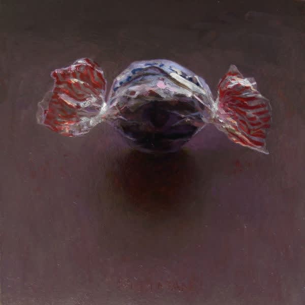 Stijn Rietman - Dropkogel - 2019 - olieverf op paneel - 7,8 x 7,8 cm