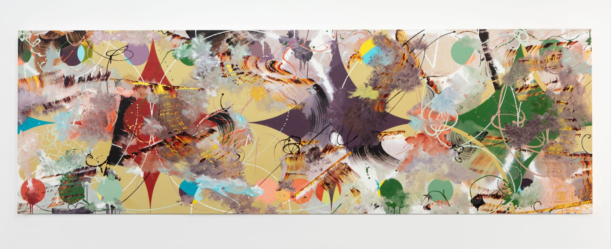 Fiona Rae Untitled (orange, purple and green), 1995 Oil on canvas 106,7 x 335,2 cm