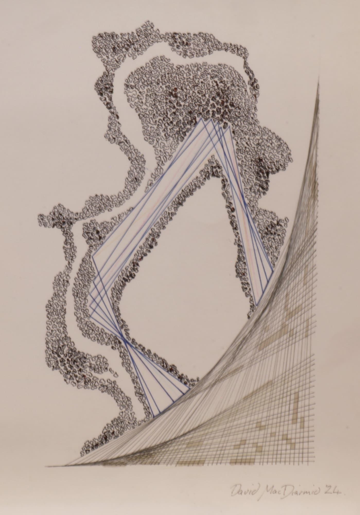 David MacDiarmid, It Moves Across the Void System, 2024 Pen and Ink on Paper