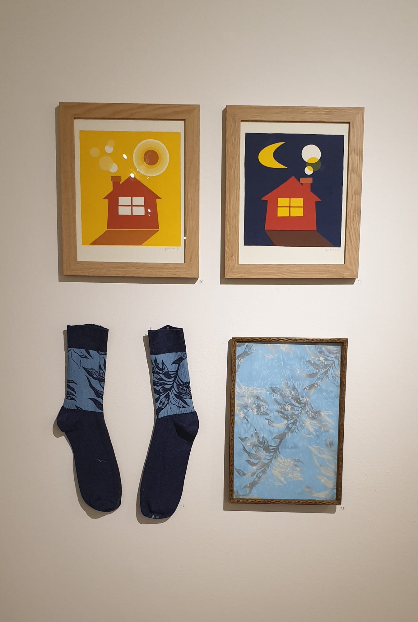 Yukiko Ikehara, ‘House with sun’ Yukiko Ikehara, ‘House with moon’ Alma Silva, ‘Fabric and Socks’
