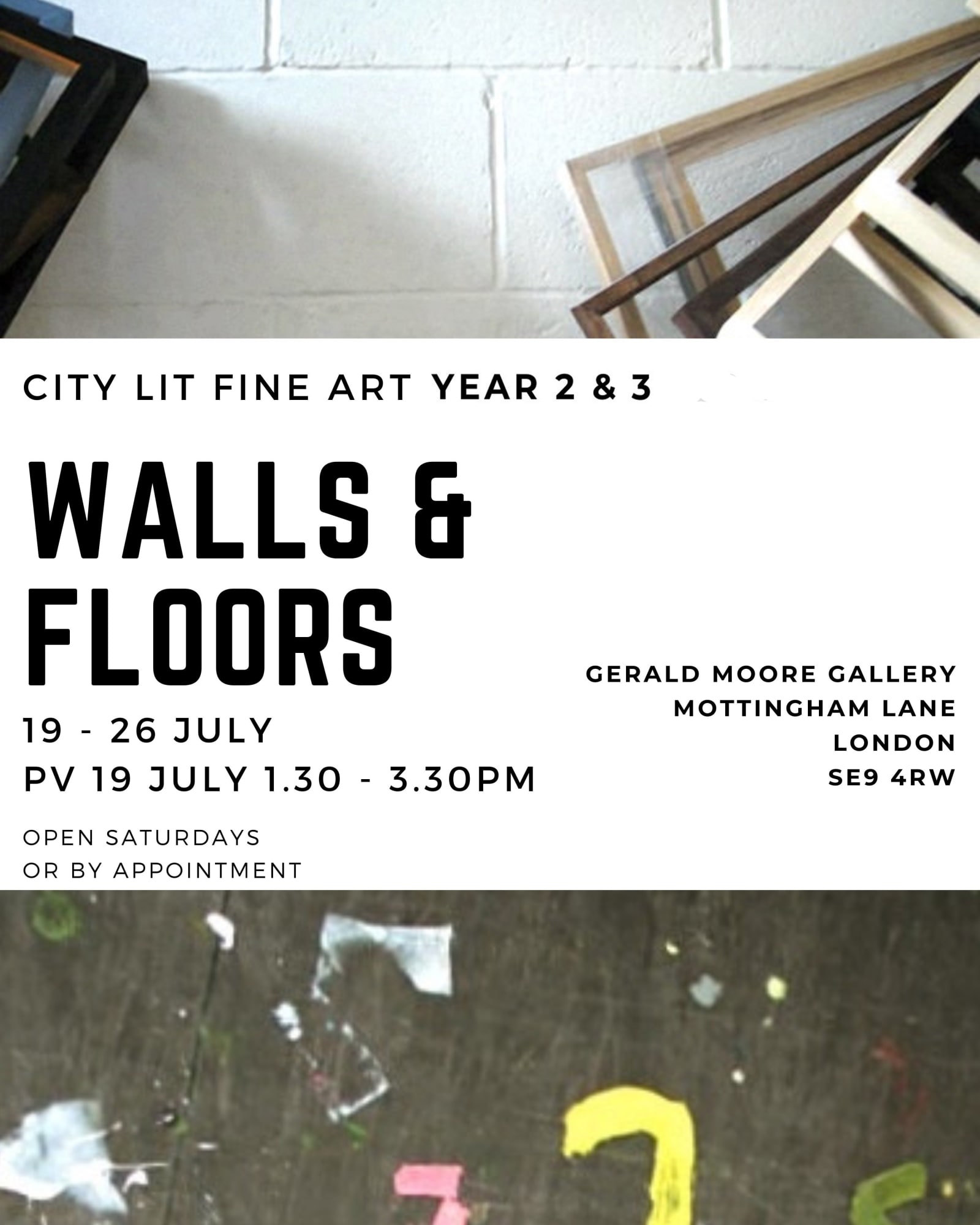 Walls & Floors: Recent work by students on the City Lit Fine Art course
