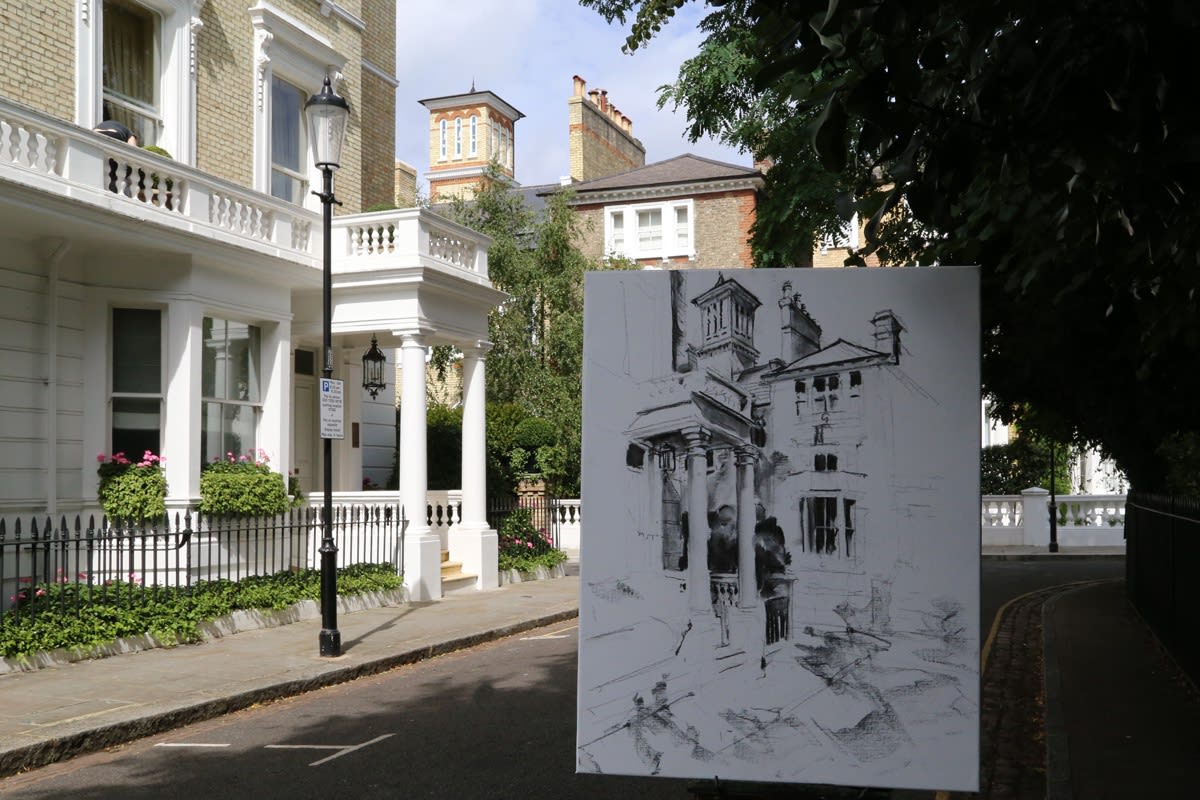 PINTAR RAPIDO, LONDON. PAINTING IN THE RAIN