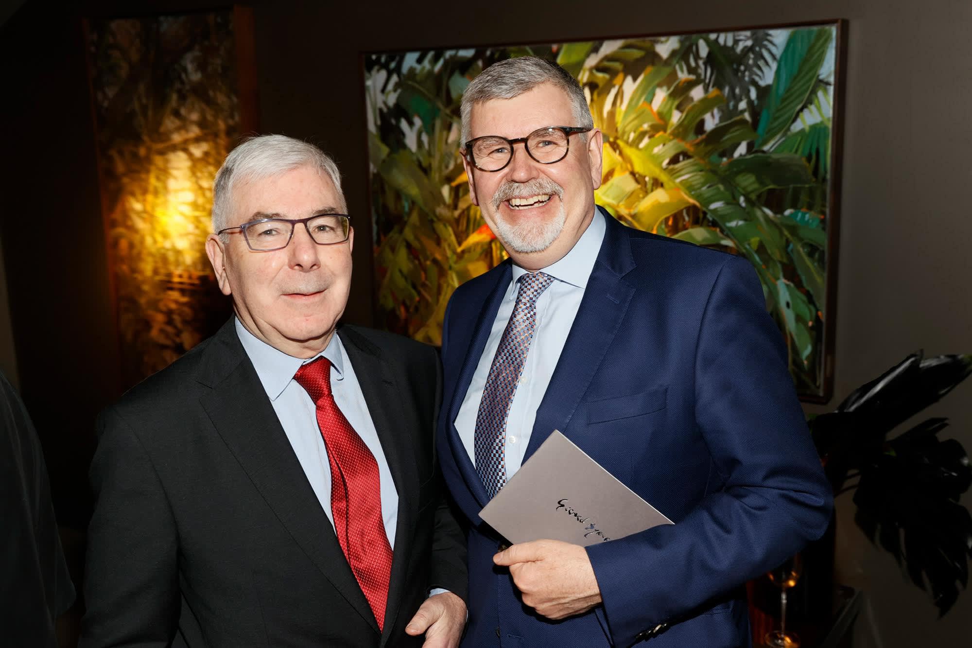 Ron Bolger Honorary Consul-General of Singapore in Ireland and Pat Ivory at the opening of the 'Botanical Fusion. Singapore to Dublin' Exhibition