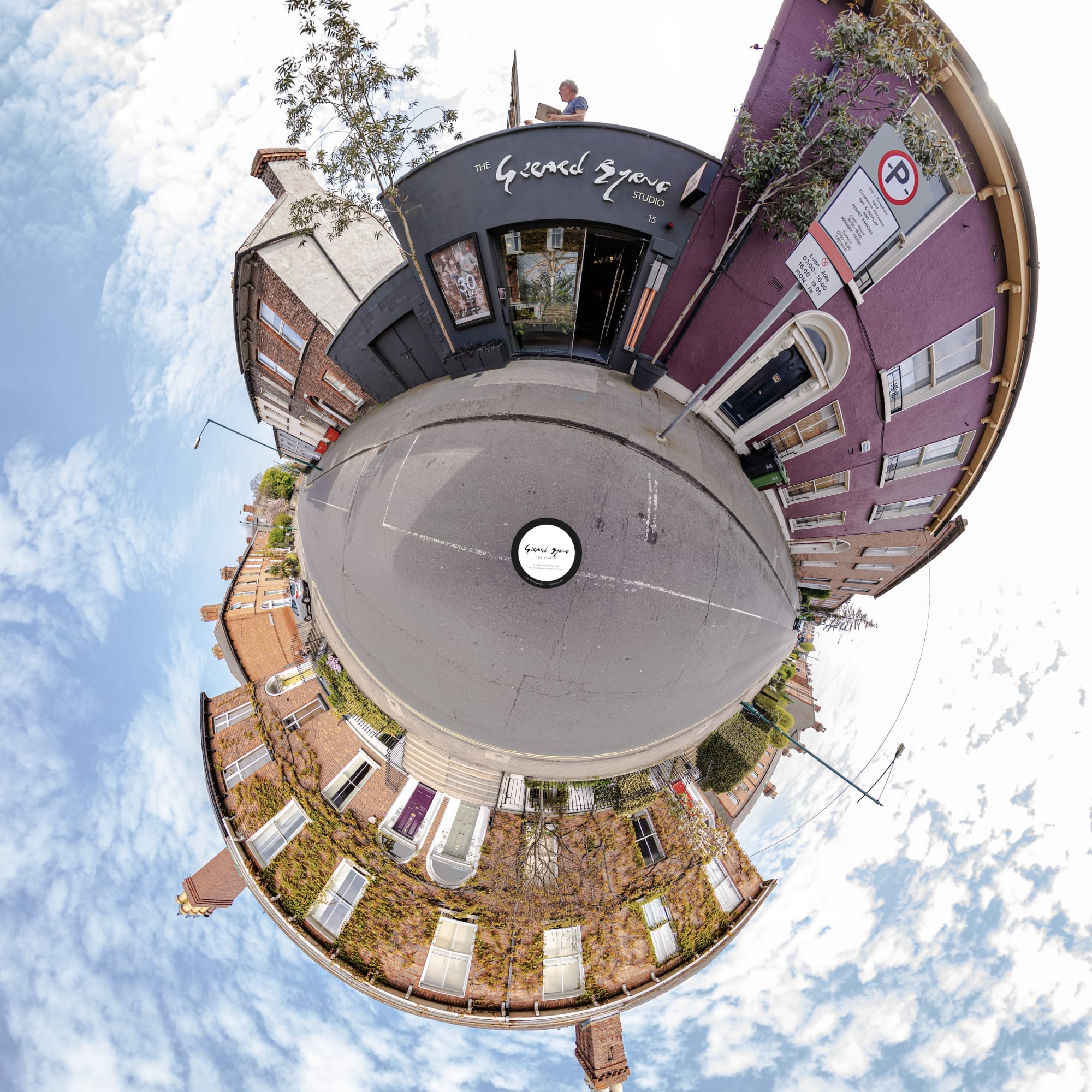 The Gerard Byrne Studio Ranelagh Dublin street view little planet 360