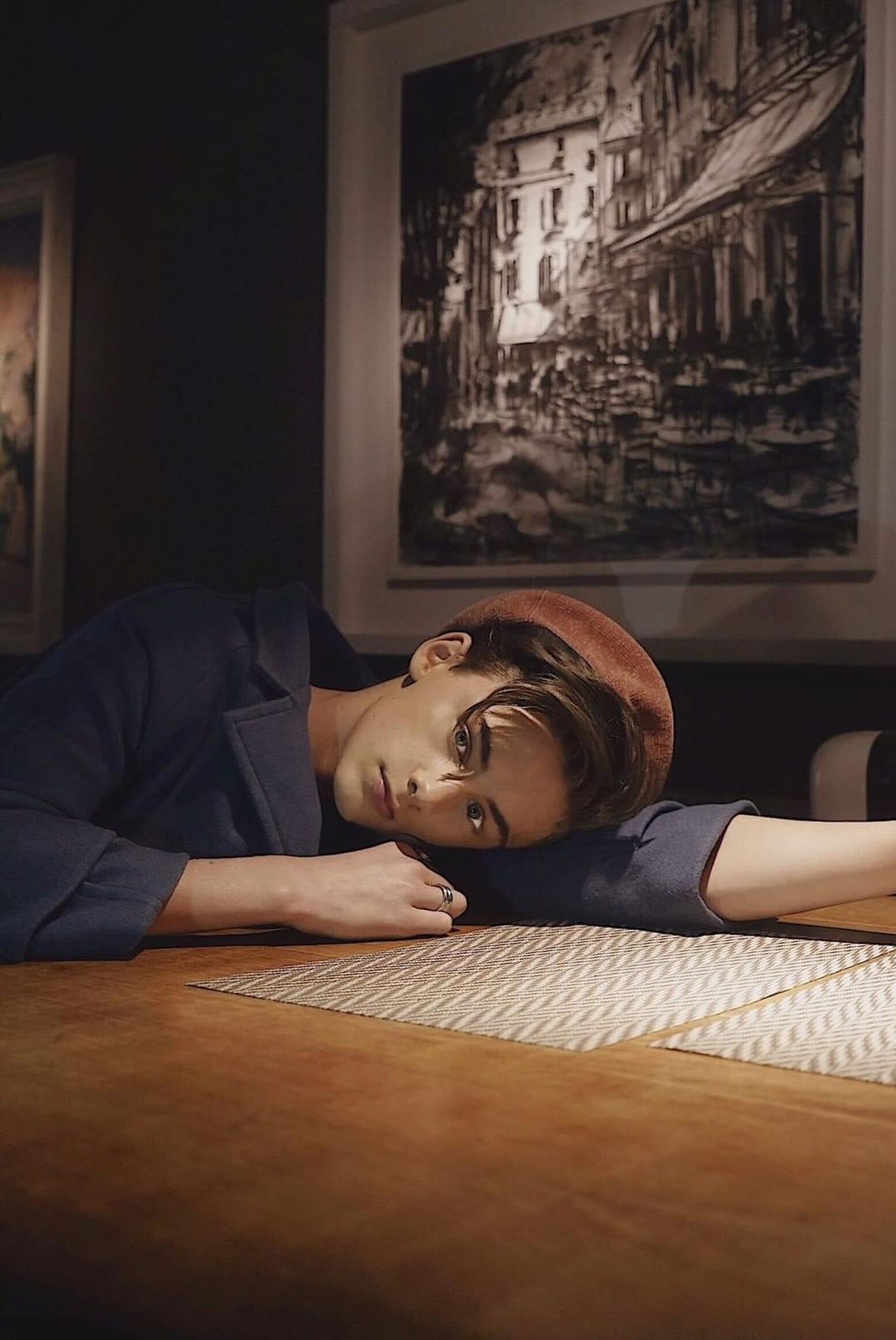 15 MAY 2019 THE GERARD BYRNE STUDIO, DUBLIN William Franklyn Miller photoshoot Shadows of Arles photo: Esther Wang