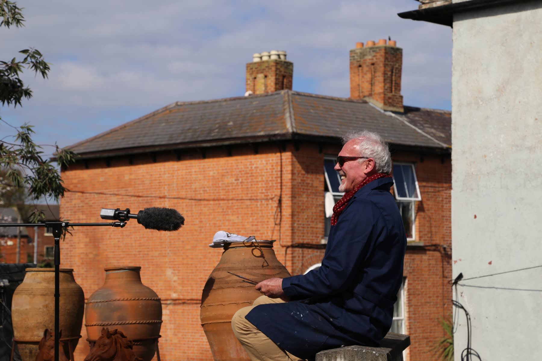 08 APRIL 2020 THE GERARD BYRNE STUDIO, RANELAGH, DUBLIN Gallery Rooftop, The Irish Times Video, behind the scenes video: Bryan O'Brien photo: Agata Byrne