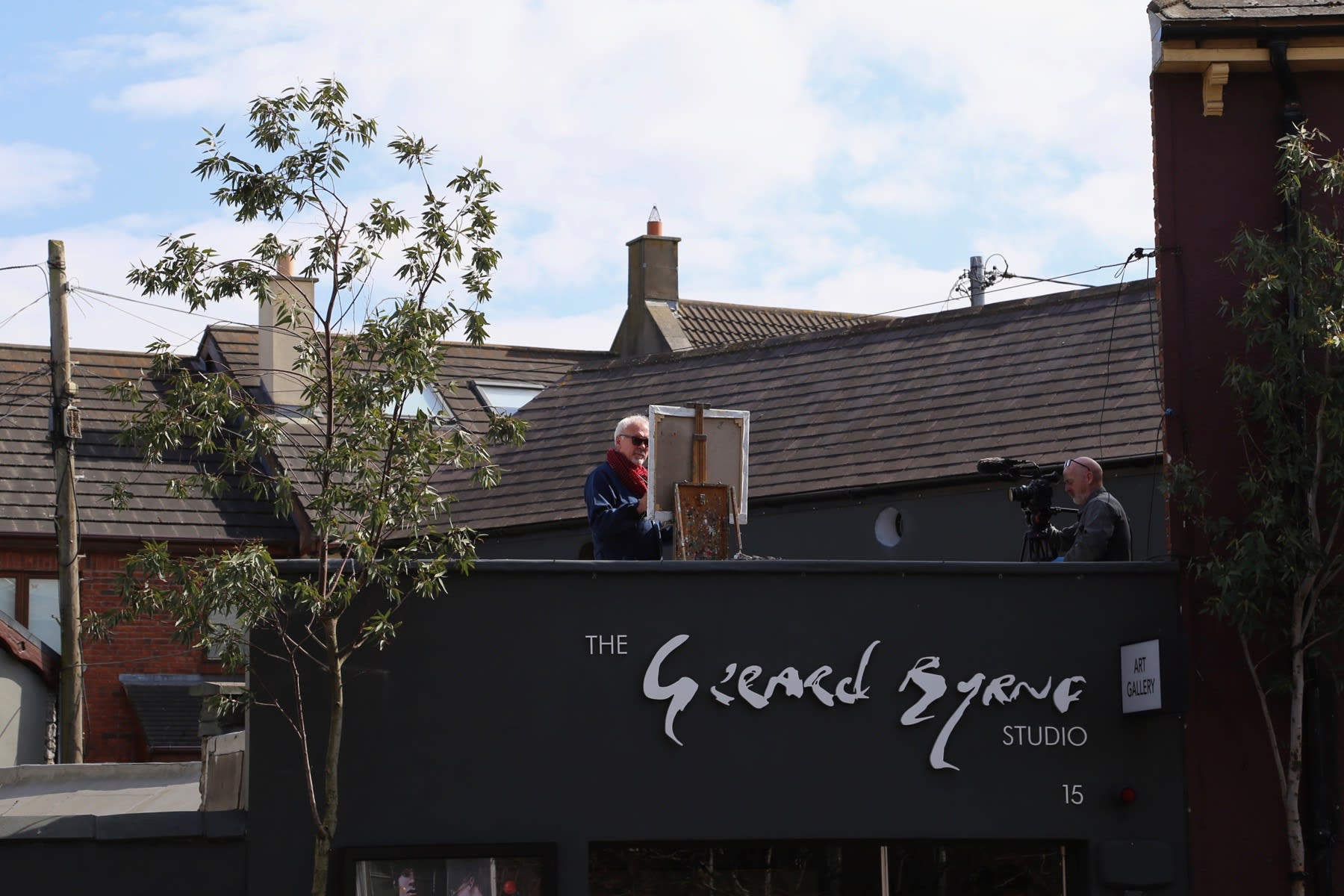 08 APRIL 2020 THE GERARD BYRNE STUDIO, RANELAGH, DUBLIN Gallery Rooftop, The Irish Times Video, behind the scenes video: Bryan O'Brien photo: Agata Byrne
