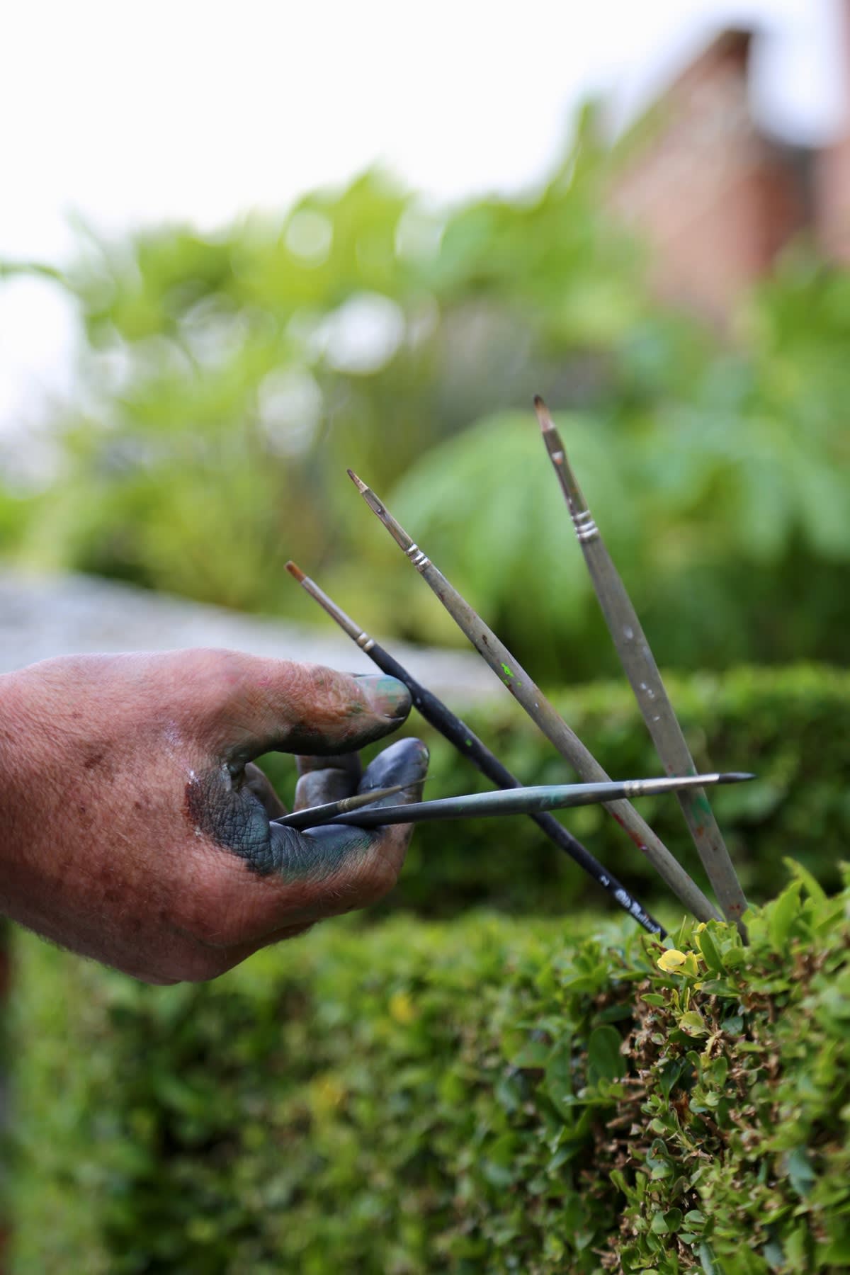 28 APRIL 2020 64 BEECHWOOD AVE UPPER, RANELAGH, DUBLIN Quiet Now, Artist paintbrushes detail photo: Agata Byrne