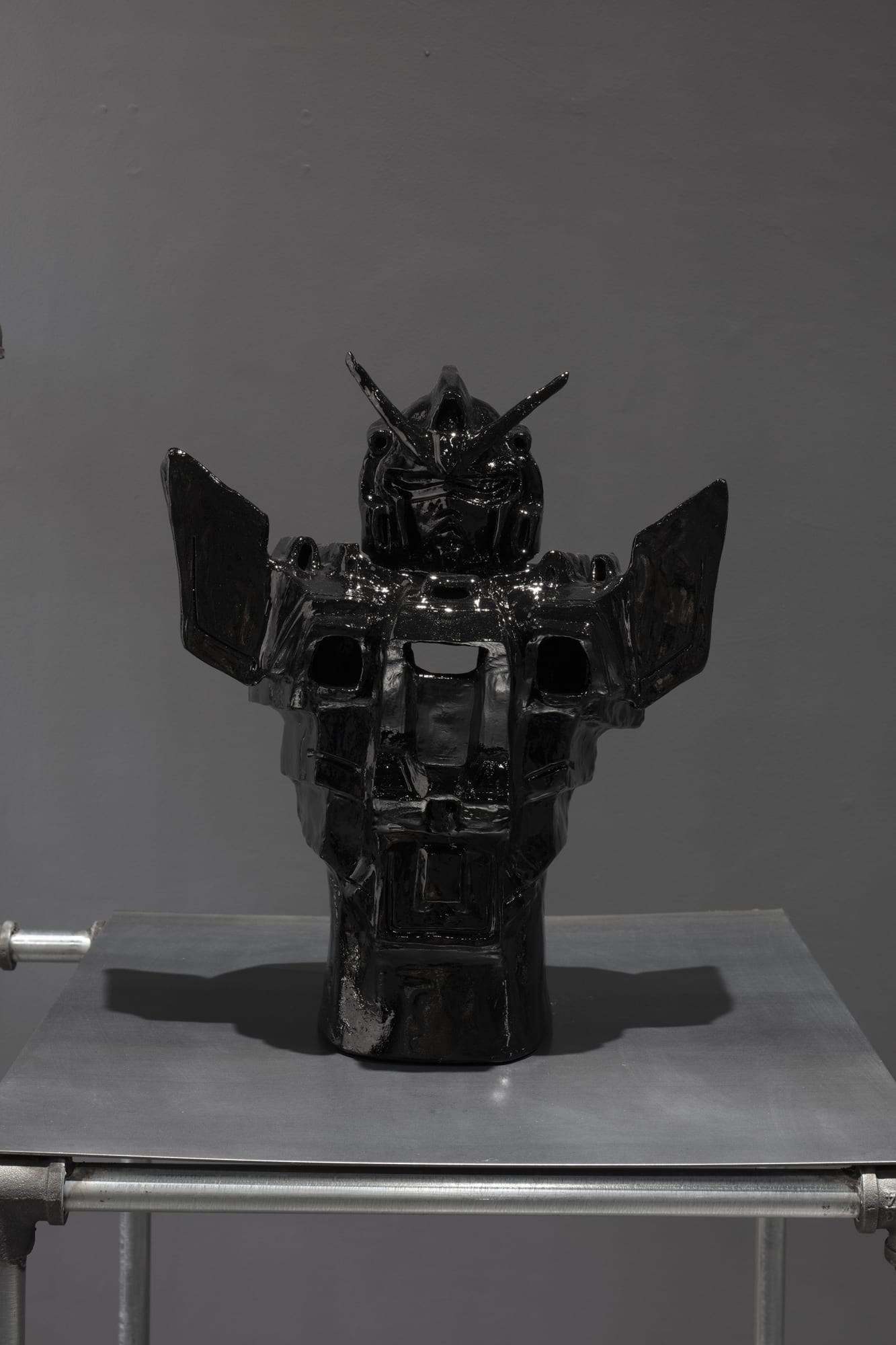 Jou Morales RX-78-2, 2023 Low temperature ceramic, sealant, primer and automotive paint 41 x 33.5 x 20 cm 16 1/8 x 13 1/4 x 7 7/8 in