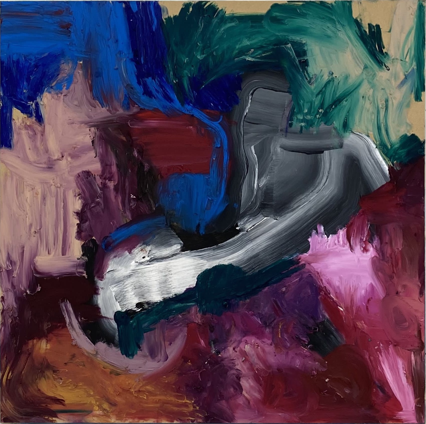 Song of Songs-22, 2020 Oil pastel, oil bar, and gesso with sand from Israel/Palestine on board 24 x 24 inches (61 x 61 cm)