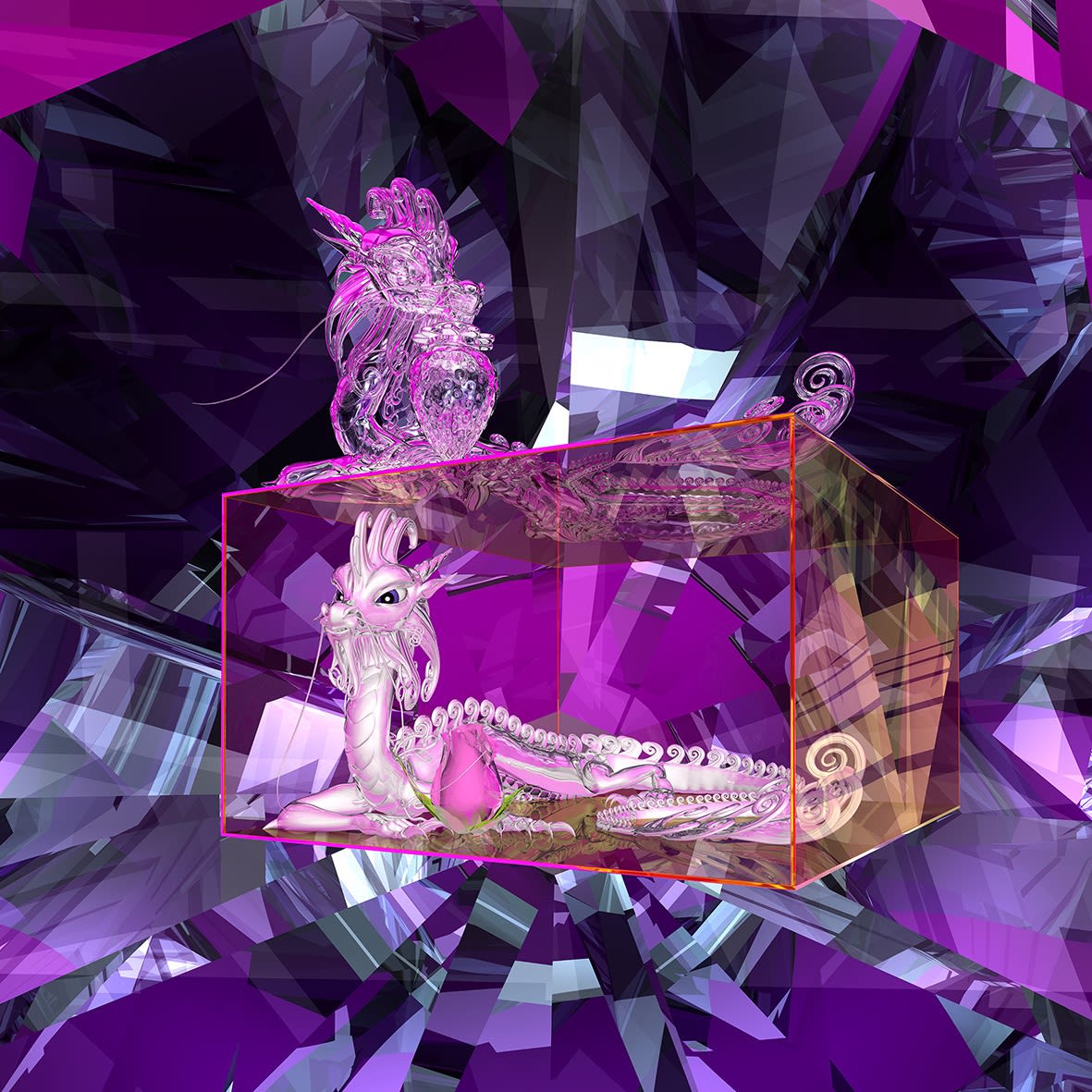 Lucid Dream, Black Rose, Glass Box