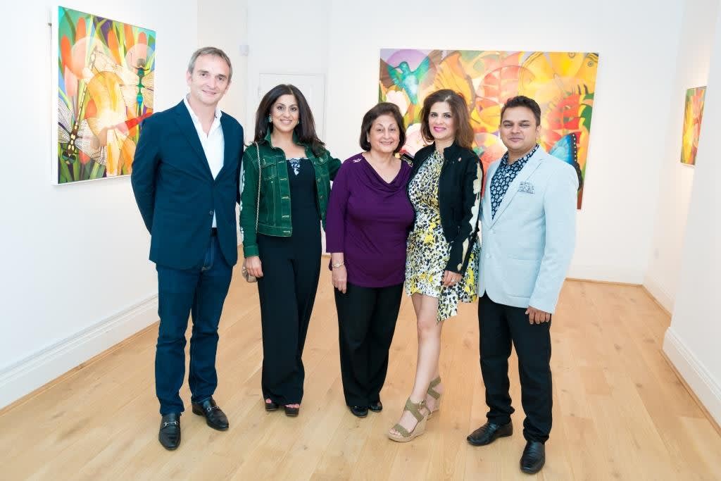 Conor Macklin, Jyoti B, guest, Meena Chainani and Premal Sanghvi at the preview