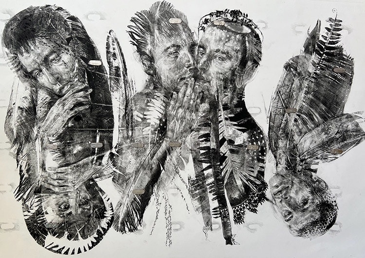 Secrets #2, Monotype and Prismacolor on Arches 88, 18" x 24", Keith Perelli