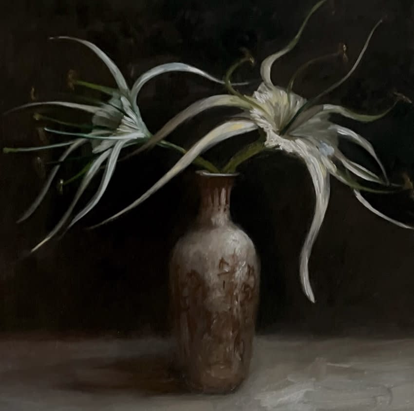 Spider Lilies (2024) 10" x 10", oil on panel $3100 Saskia Ozols