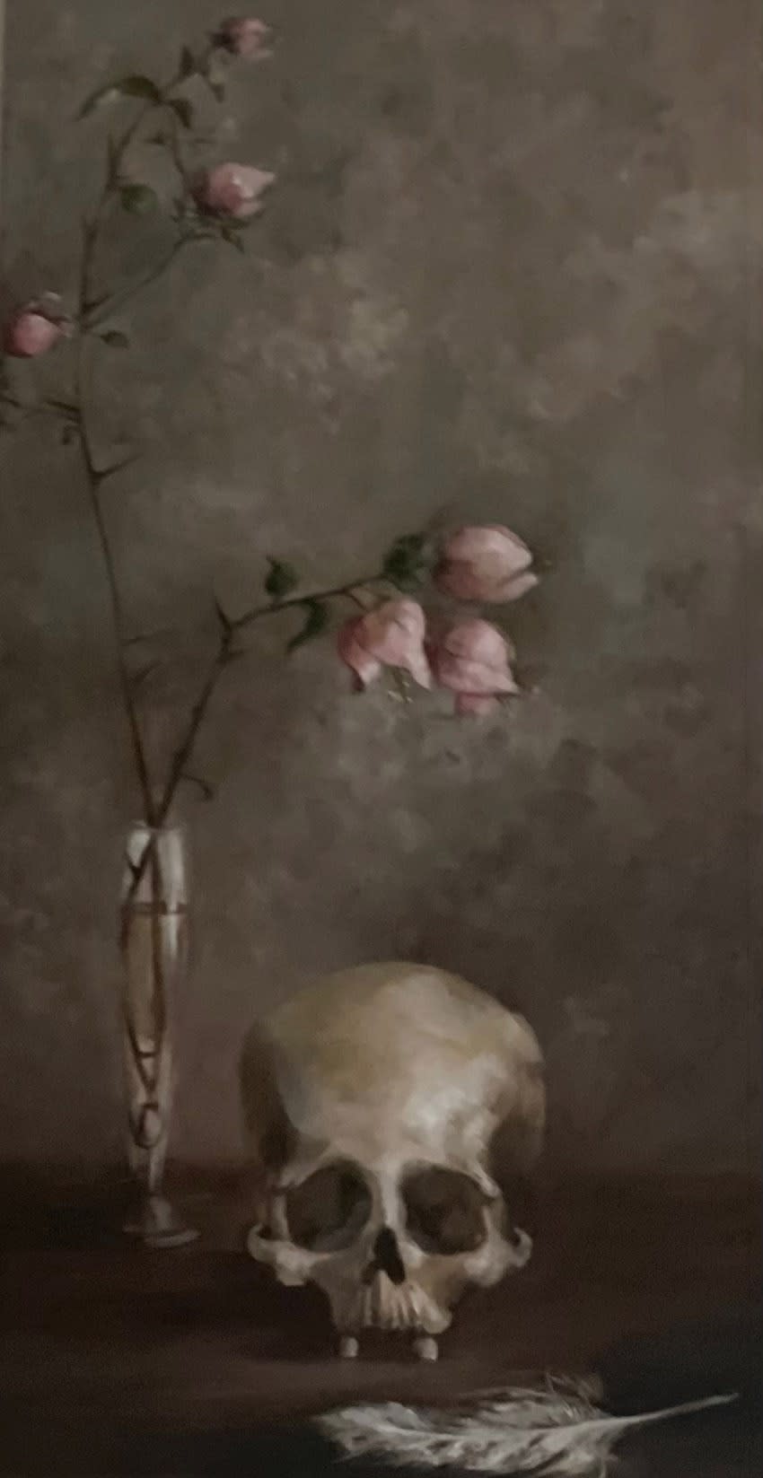 Vanitas II: Memento Mori (2024) 24" x 12", oil on pane $4200 Saskia Ozols
