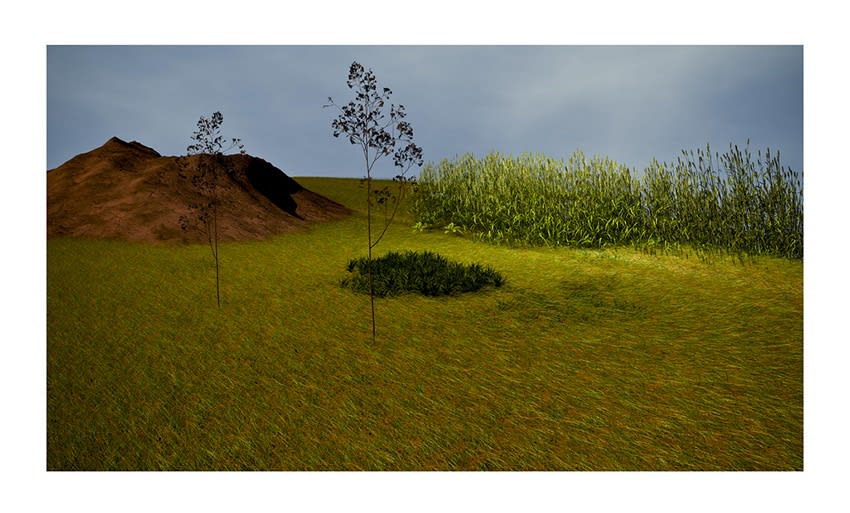 Savannah 11, Savannah Series (2012) created in 3D Modeling Program, archival pigment print, 22" x 40" $3000 (framed) GERALD CANNON