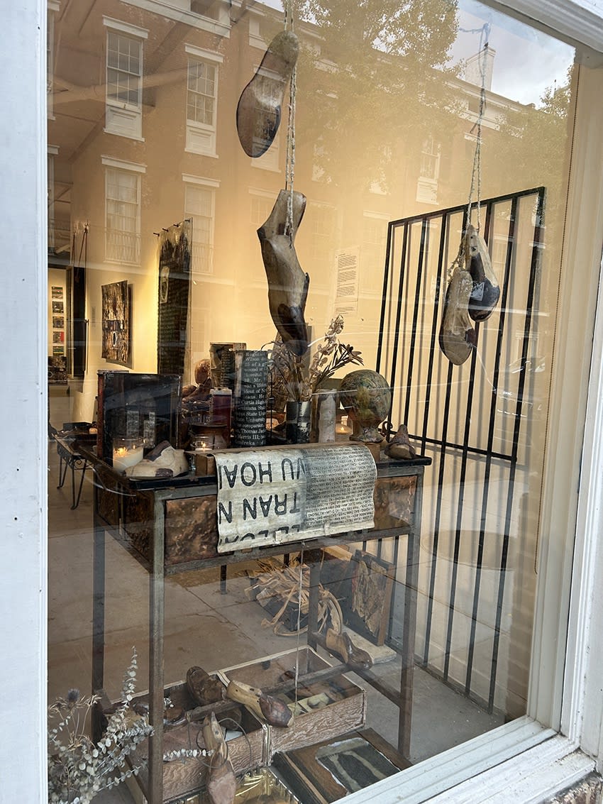 Jan Gilbert Installaton (2024) Found objects, acrylic transfers, photographic media