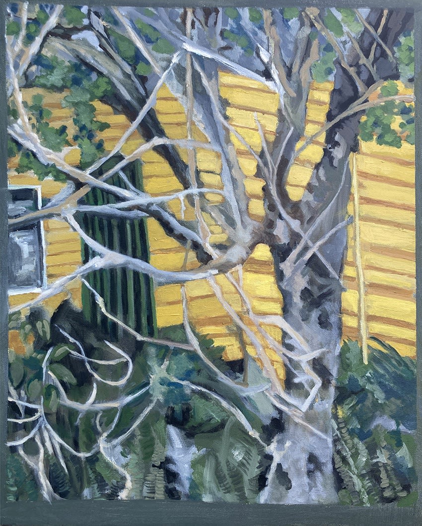 My Backdoor (2024) acrylic on canvas, 20" x 16" $1000 EDDIE HEBERT