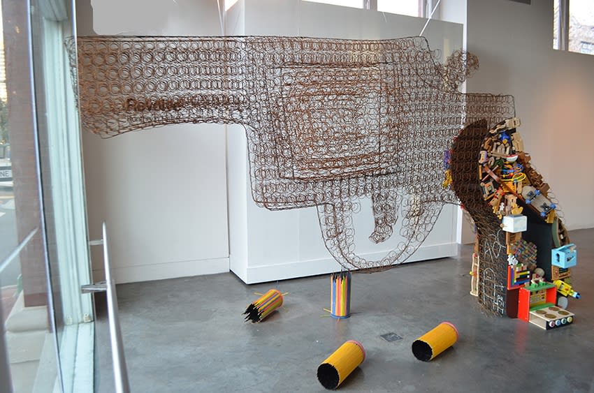 Revolve (2012) mixed media sculpture installation, 9' H x 15' L x 32" W ' $60,000 RONTHERIN RAFLIFF