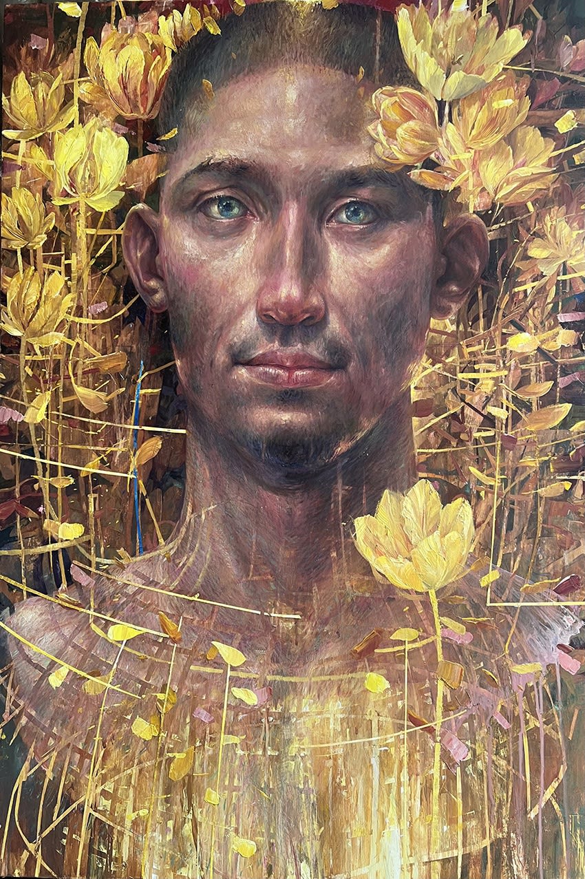 Home(LAND) (2024) 24" x 36" acrylic and oil on panel Price: $3600 Keith Perelli