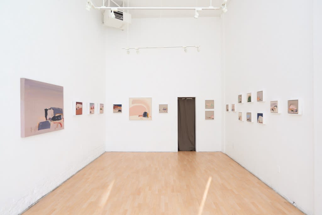 Seonna Hong "Things Will Get Better" installation view at Hashimoto San Francisco featuring paintings on walls