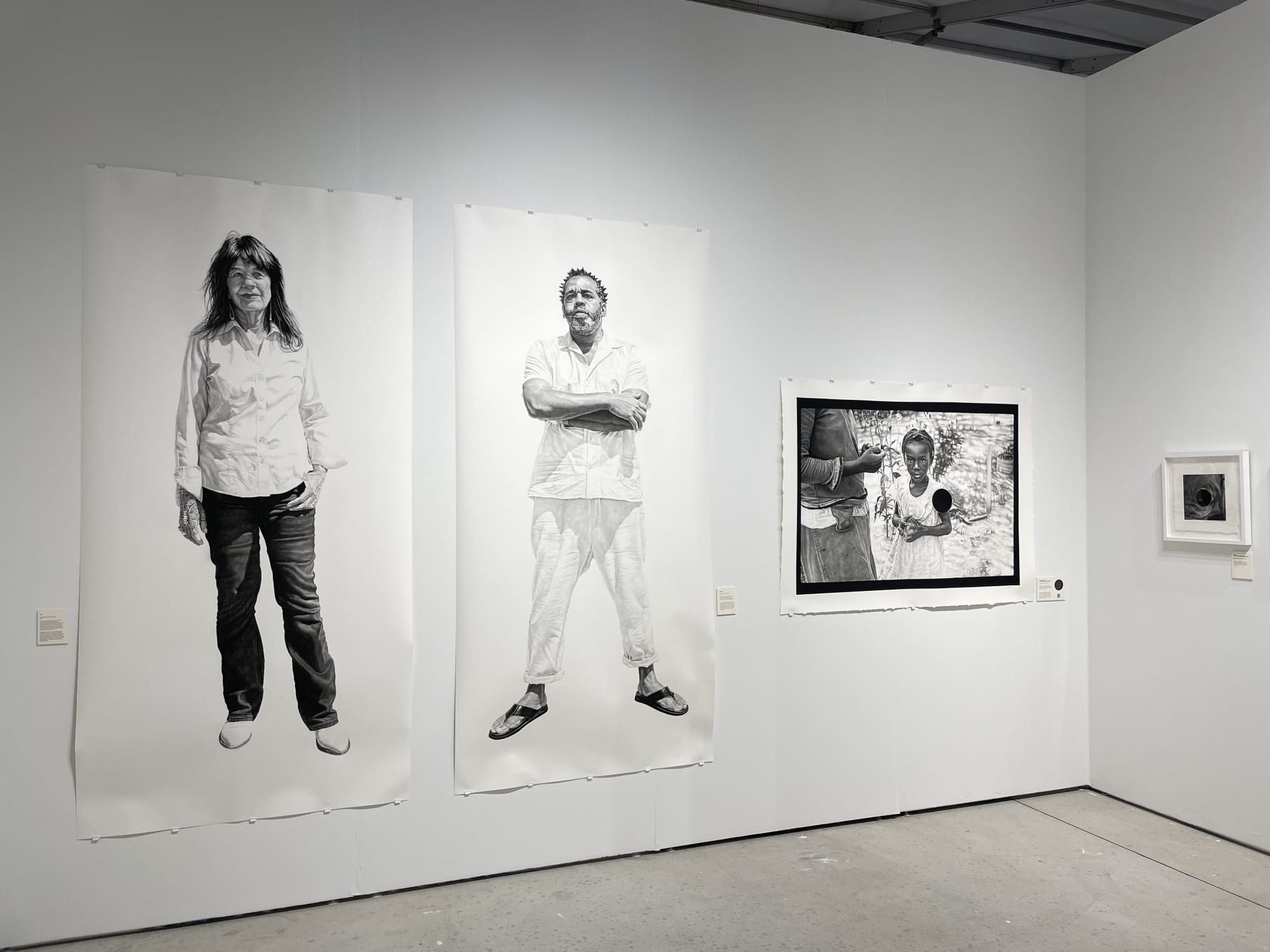 Installation image of Art Miami 2021 of Joel Daniel Phillips paintings