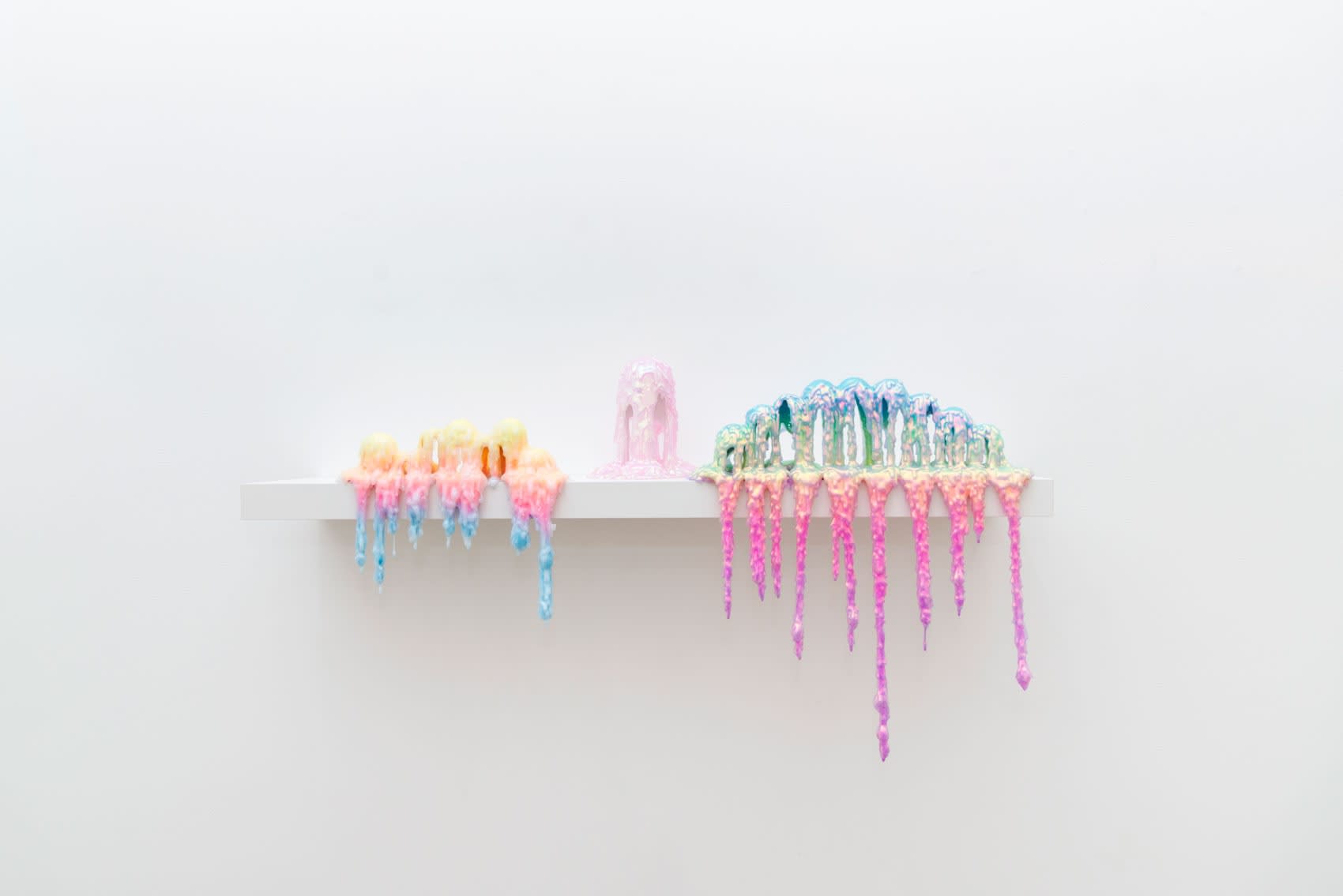 Installation shot of Ripple Effect with works by Dan Lam and Jan Kaláb.