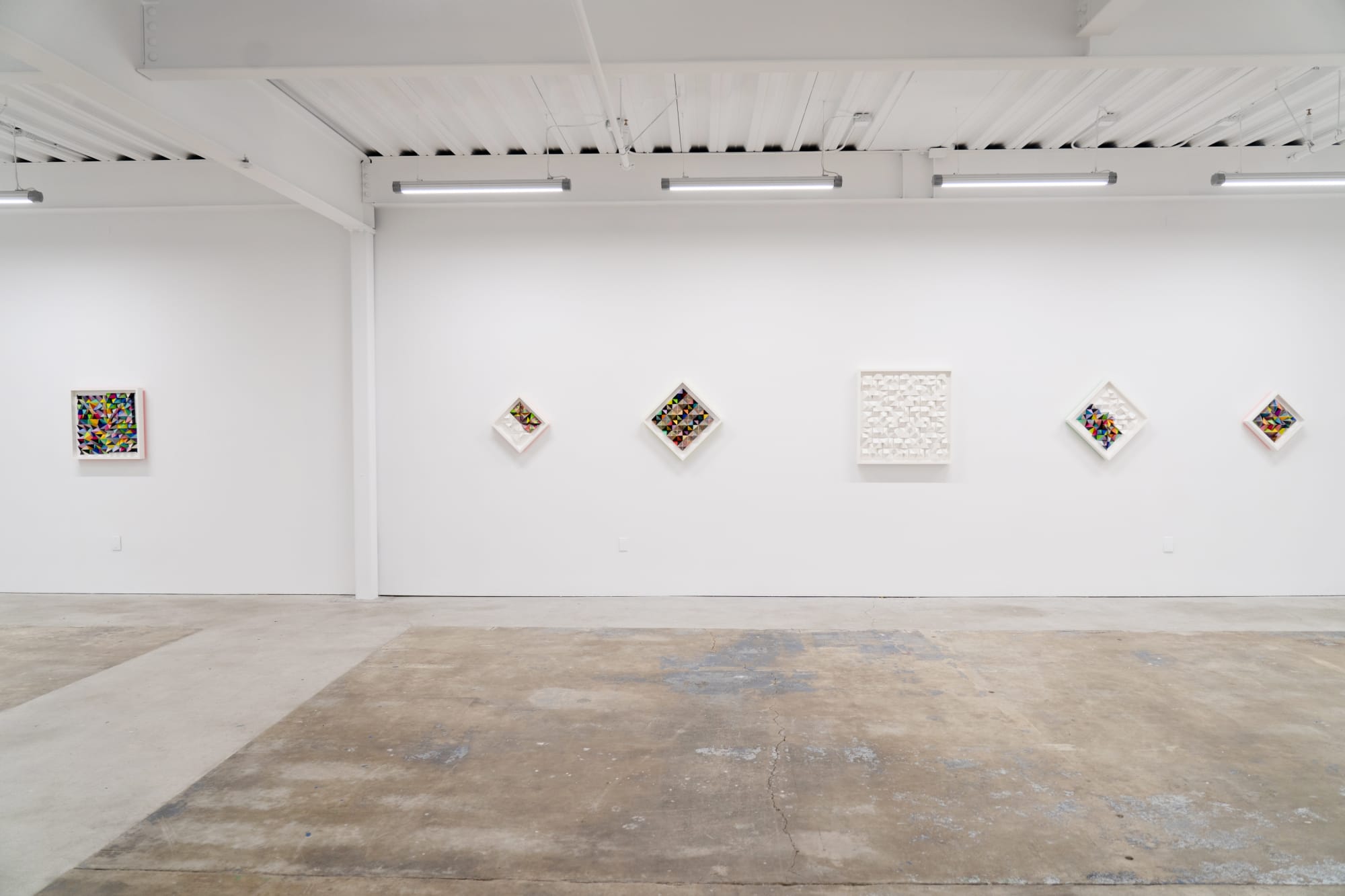 Installation photo of Sean Newport's exhibition Erasing Time at Hashimoto Contemporary San Francisco