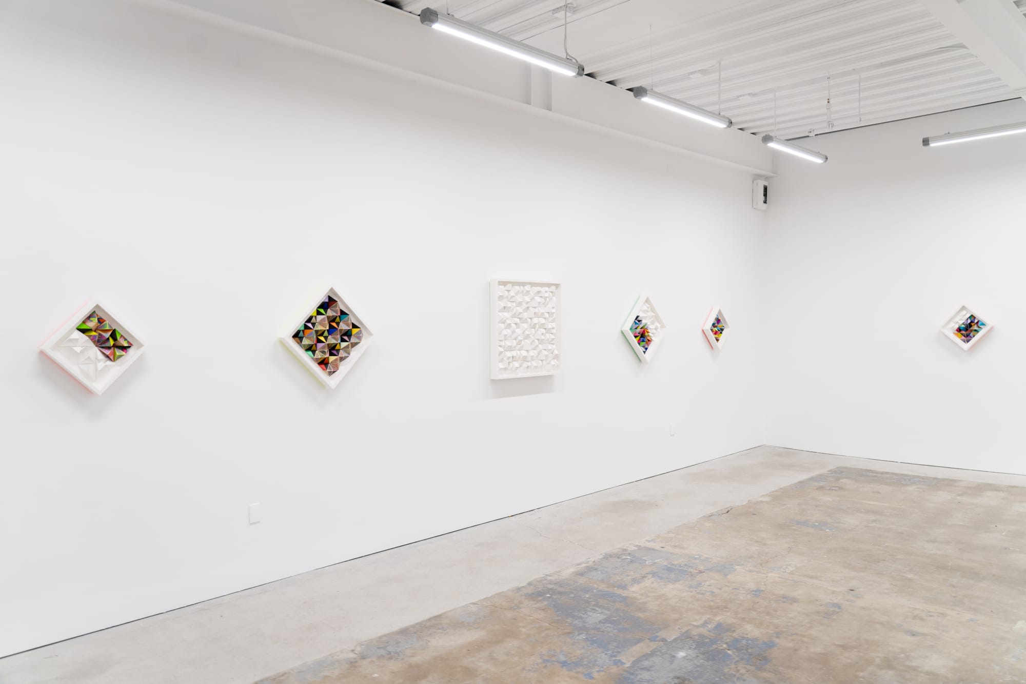Installation photo of Sean Newport's exhibition Erasing Time at Hashimoto Contemporary San Francisco