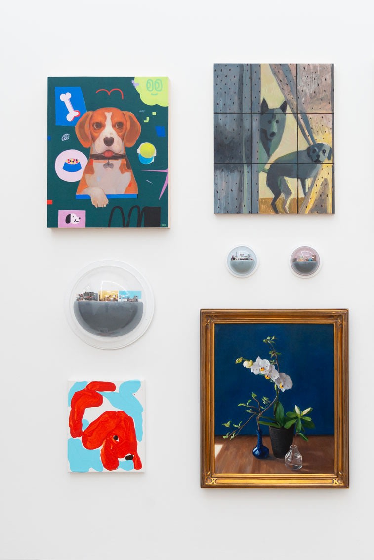 Installation image of group exhibition For The Love of Dog at Hashimoto Contemporary Los Angeles