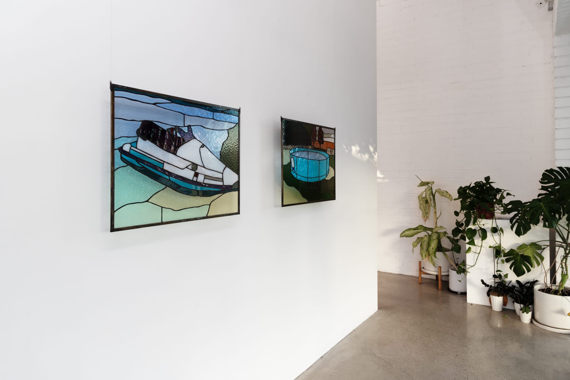 Installation image of Pat Perry's solo exhibition Which World at Hashimoto Contemporary Los Angeles