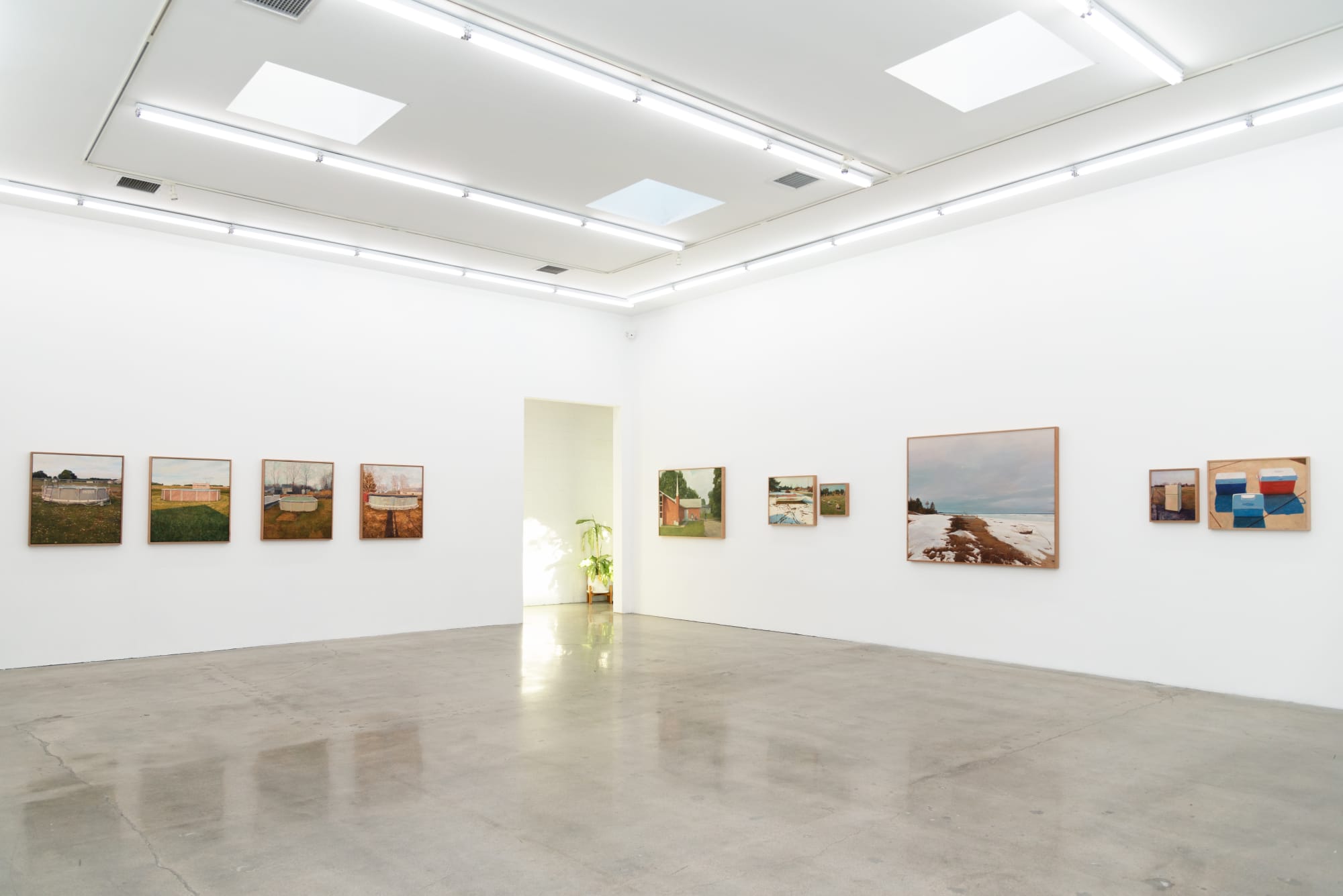 Installation image of Pat Perry's solo exhibition Which World at Hashimoto Contemporary Los Angeles