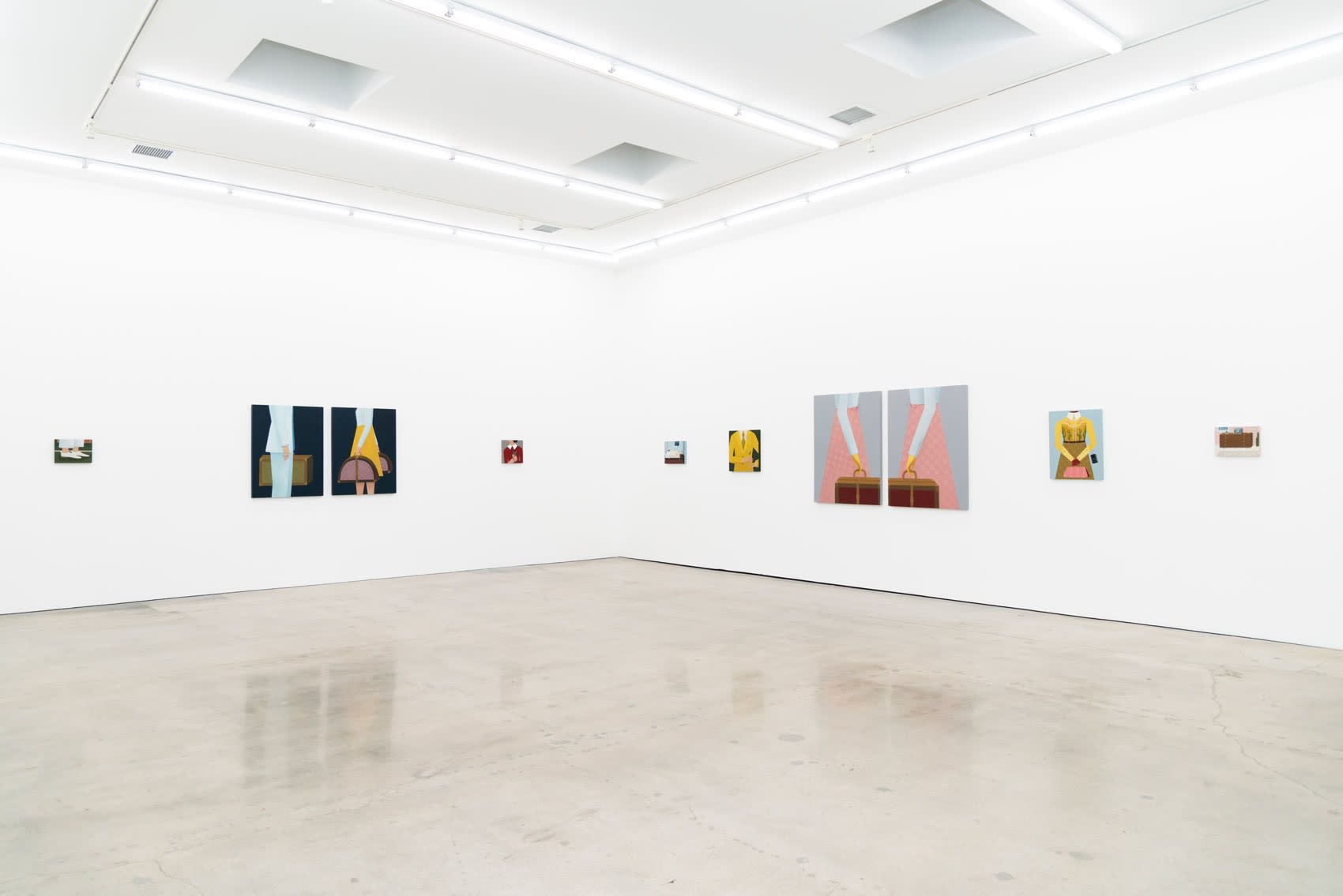 Installation image of Angela Burson's exhibition Travelers at Hashimoto Contemporary Los Angeles.
