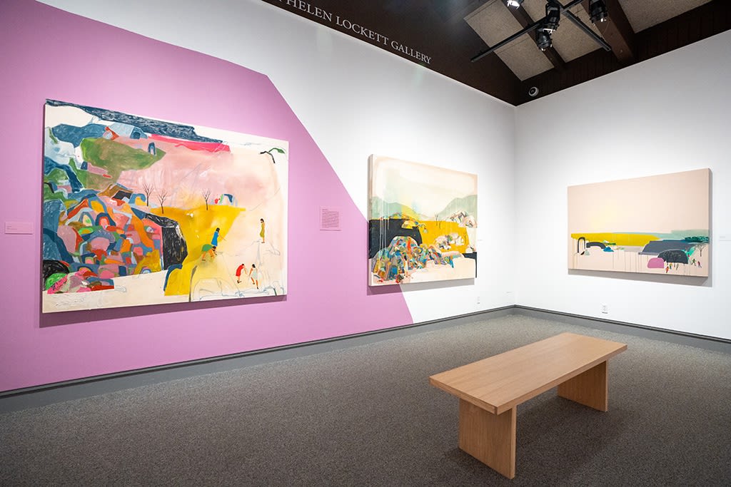 Installation view of Seonna Hong's solo exhibition "Past Lives" at Saint Mary's College Museum of Art